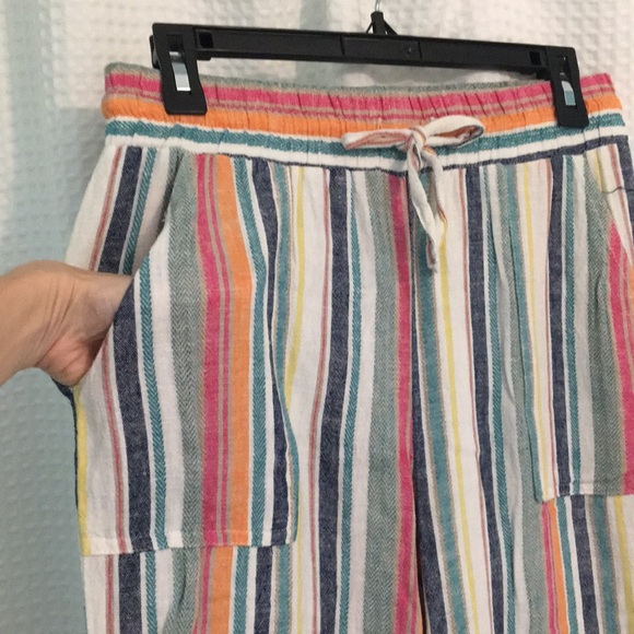 MARISSA OLIVIA / KOHLS - Chic Striped Linen Pants - Size: Small - Picture 3 of 7